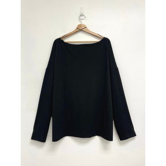 ALLSAINTS Rita Oversized Boat Neck Off-Shoulder Designer Long Sleeve Tee - Large - Picture 4 of 15